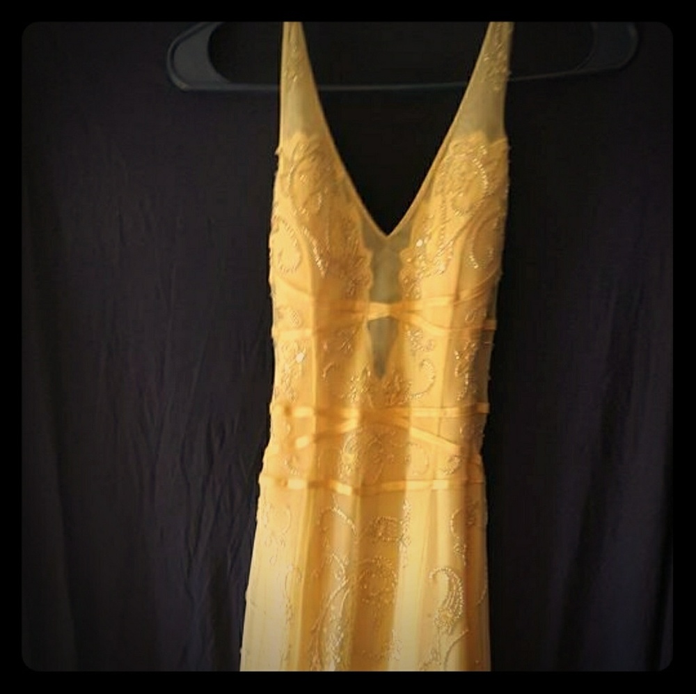 Halter prom dress-yellow (s)